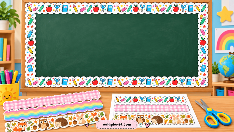 Bordes de Pizarra para Imprimir y Decorar el Aula